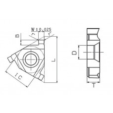 Твердосплавна канавкова пластина GT11ER 050-005 Revers Tools