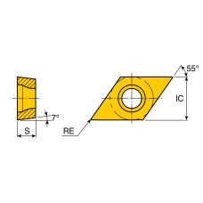 Твердосплавна токарна пластина DCMT070204-AHF YB9320 ZCC-CT