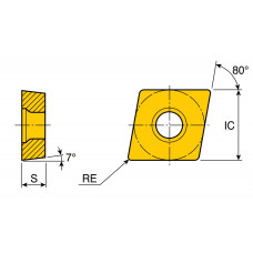 Твердосплавна токарна пластина CCMT060204-AHF YB9320 ZCC-CT