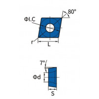 Твердосплавна токарна пластина CCMT060204-NRS RT7134 Revers Tools