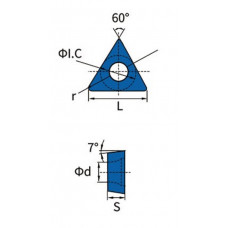 Твердосплавна токарна пластина TCMT090204-JW RT7134 Revers Tools