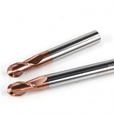 Твердосплавна кінцева сферична фреза QD550-2F-R=0,5mm-HRC55-1x2x4x50mm