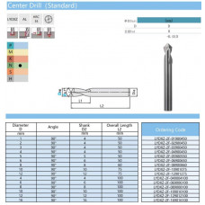 Свердло центрувальне LYDXZ-HRC55-10х90x10x100mm