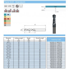Свердло MHZ450-2F-HRC45-10,6-11x38x10x75mm