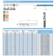 Свердло LYMHZ-2F-HRC55-1,6-2x19x4x38mm